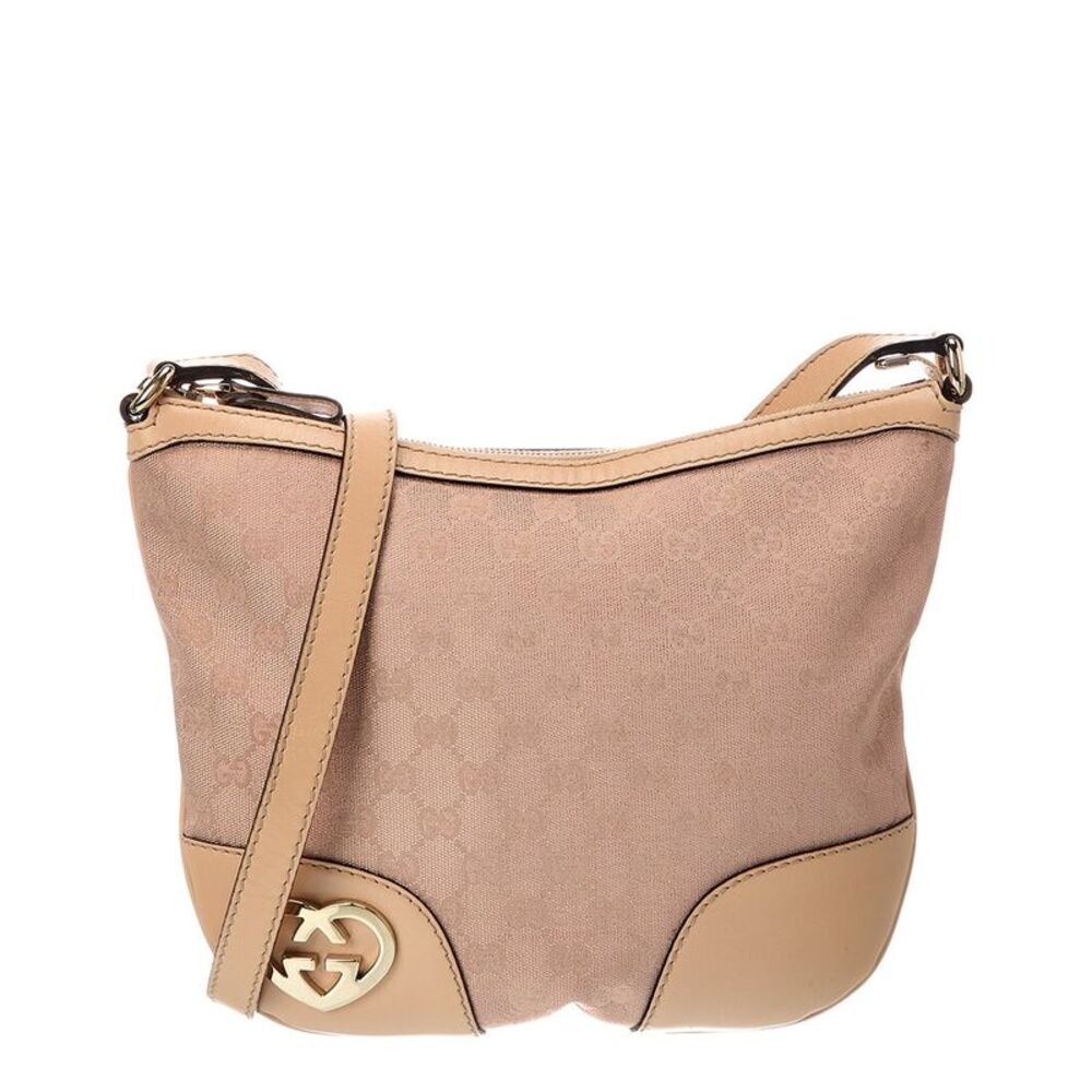 Gucci Beige Lambskin Leather Gg Tote (Authentic Pre-Loved) - Picture 1 of 5